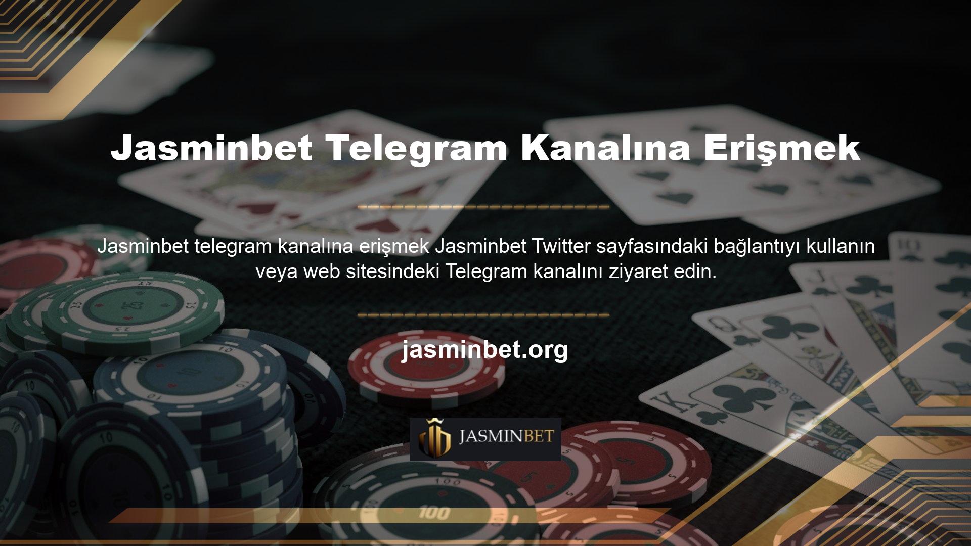 Jasminbet Telegramın yeni casino adresi Jasminbet Telegram kanalına erişmek için Jasminbet Twitter sayfasındaki bağlantıyı kullanın veya web sitesindeki Telegram kanalını ziyaret edin