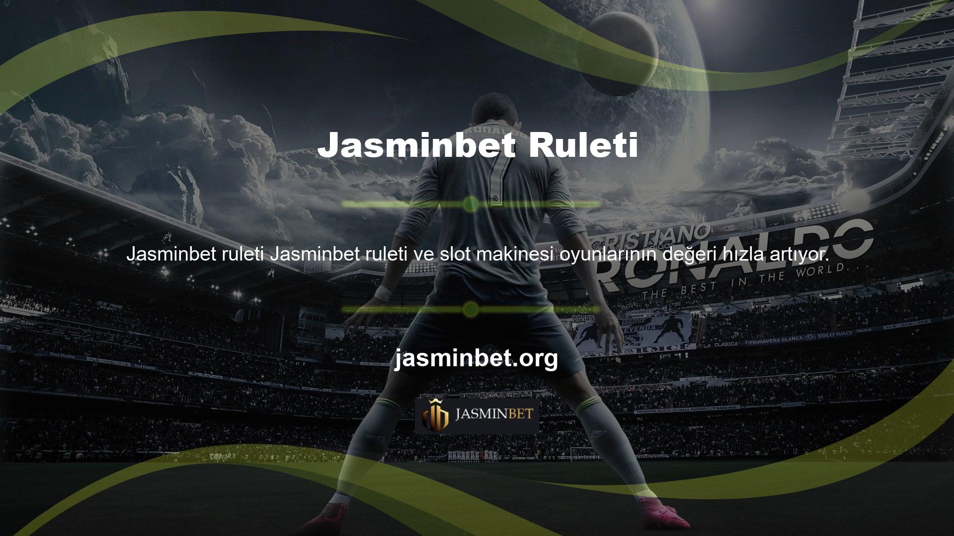 Jasminbet rulet slotları ve rulet oyunları, her oyuncuya en kısa sürede büyük para kazanma fırsatı sunarak milyonlarca Türk oyuncuyu zenginleştirmekte ve bu oyunları piyasada başarıyla yaygınlaştırmaktadır